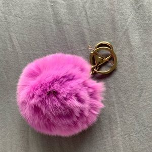New! Fur Pom Pom Keychain